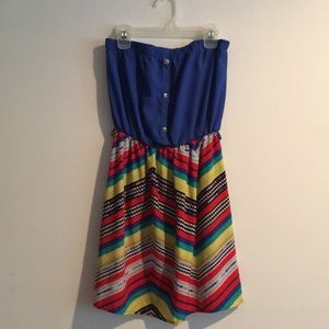 Strapless mini dress